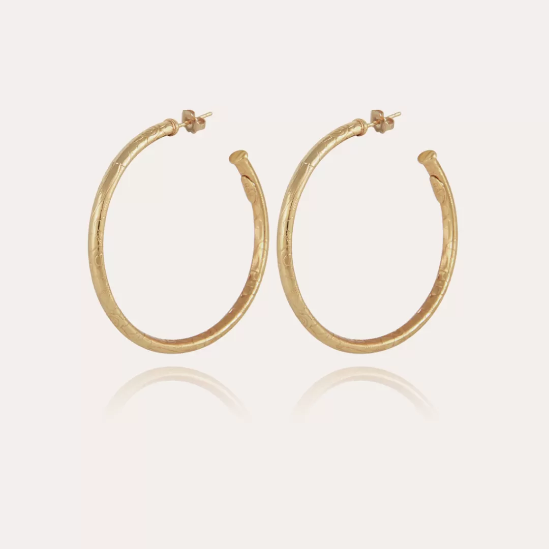 Gas Bijoux Boucles D'Oreilles Creoles Maori Petit Modele Dorees