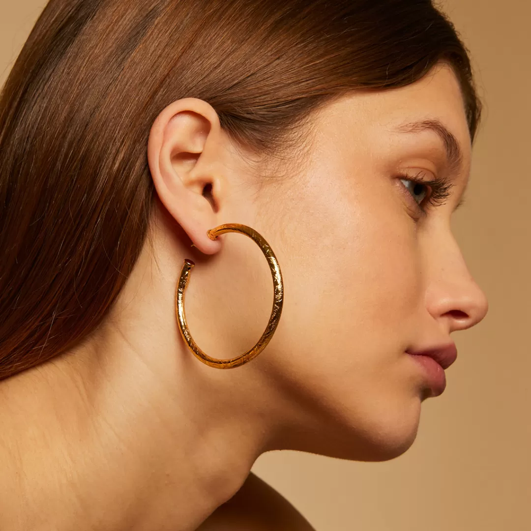 Gas Bijoux Boucles D'Oreilles Creoles Maori Petit Modele Dorees