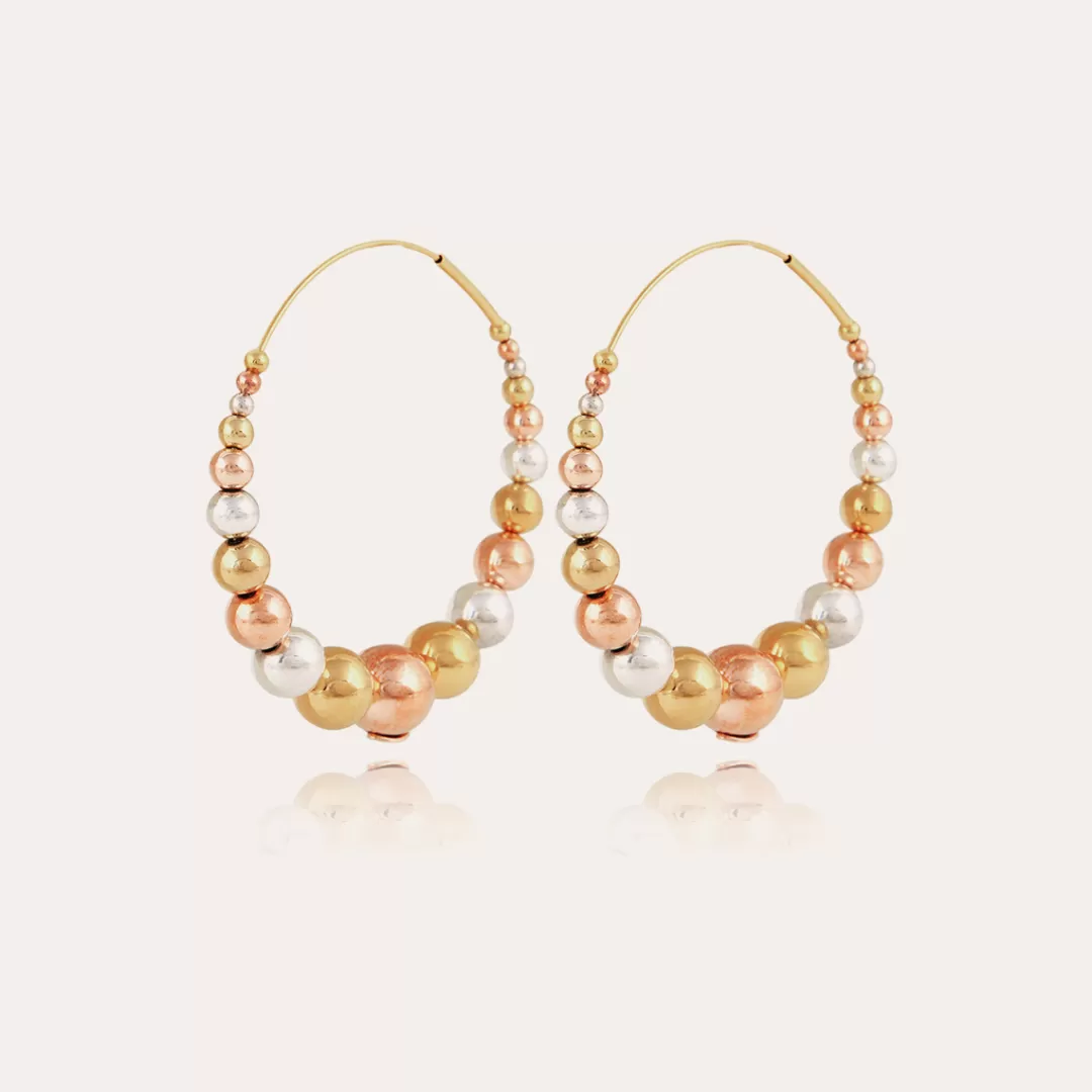 Gas Bijoux Boucles D'Oreilles Creoles Multiperla Bicolore