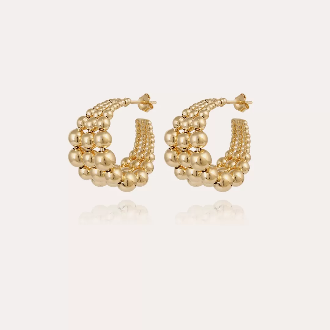 Gas Bijoux Boucles D'Oreilles Creoles Multiperla Mini Dorees