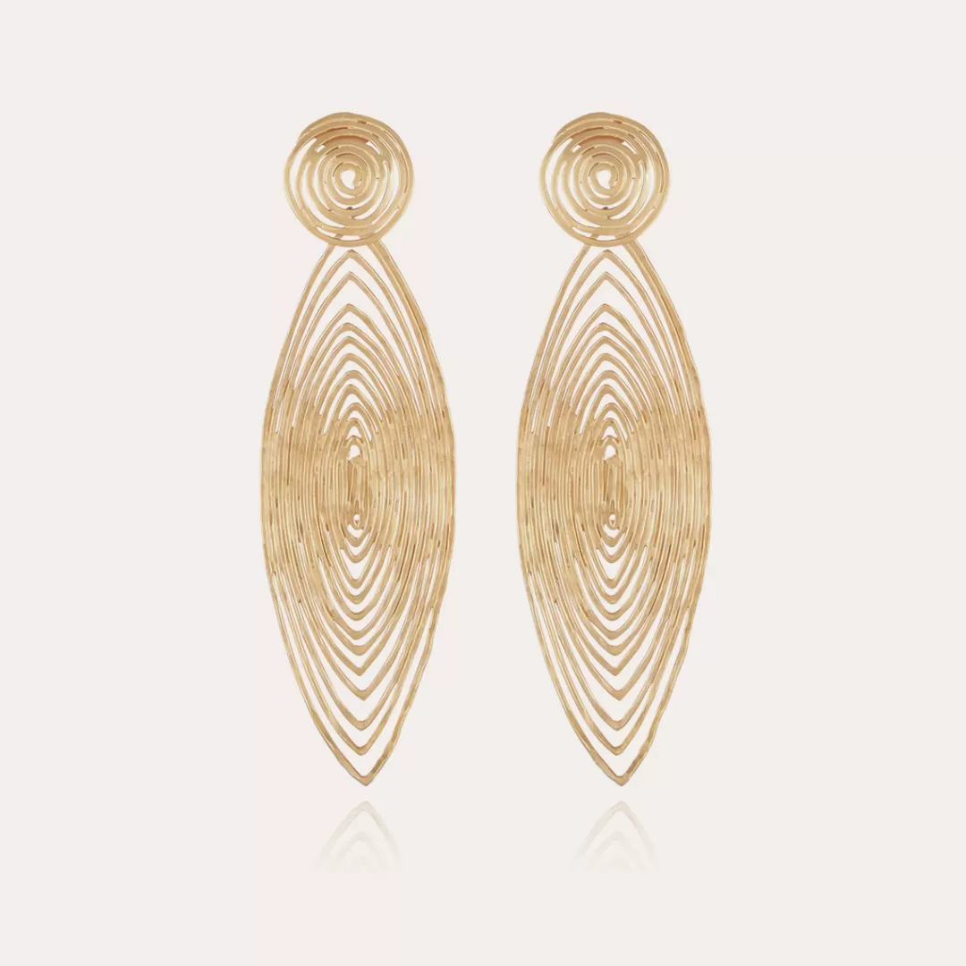 Gas Bijoux Boucles D'Oreilles Longwave Grand Modele Dorees