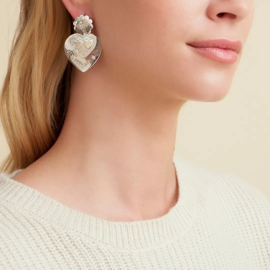 Gas Bijoux Boucles D'Oreilles Love Argentees