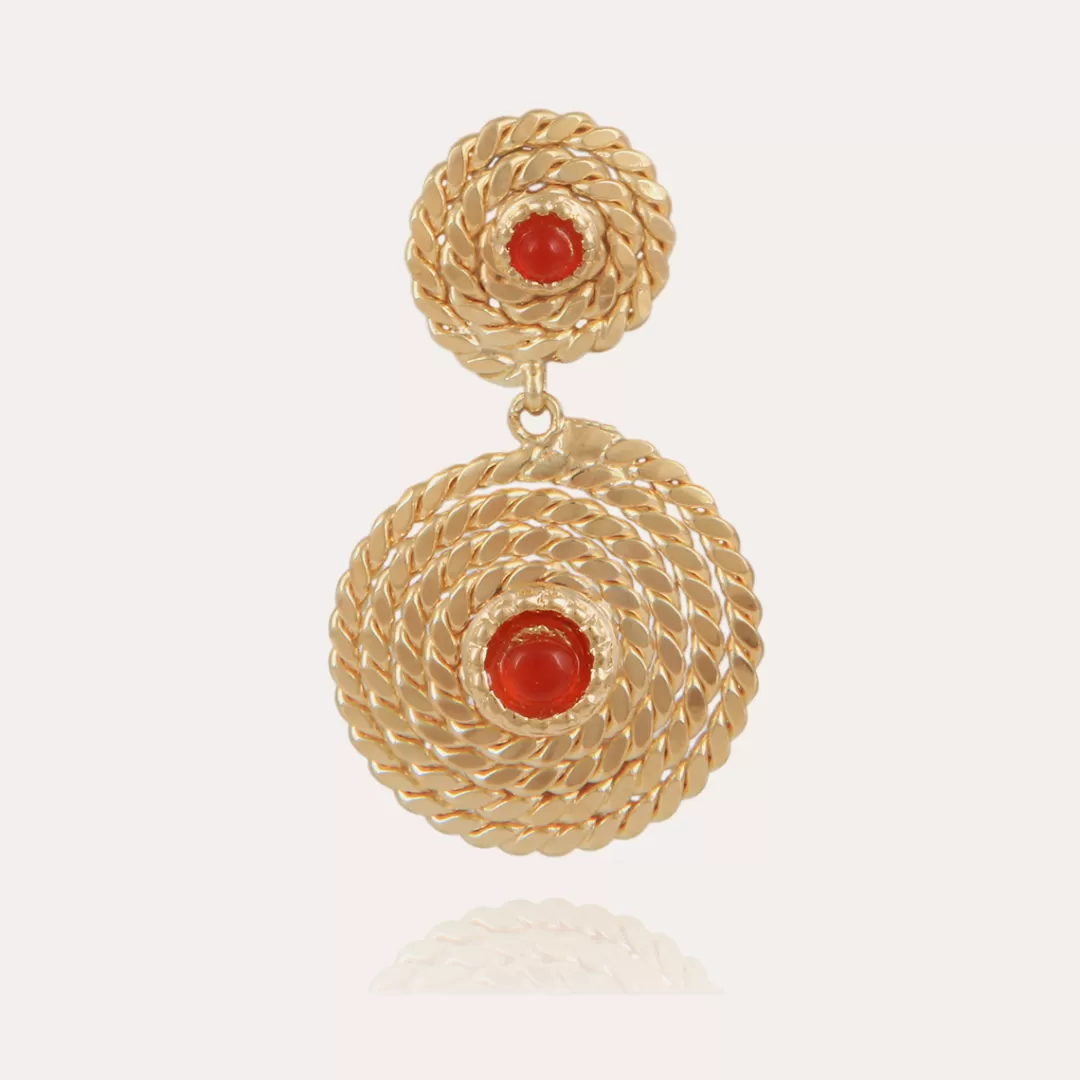 Gas Bijoux Boucles D'Oreilles Onde Lucky Cabochons Mini Dorees