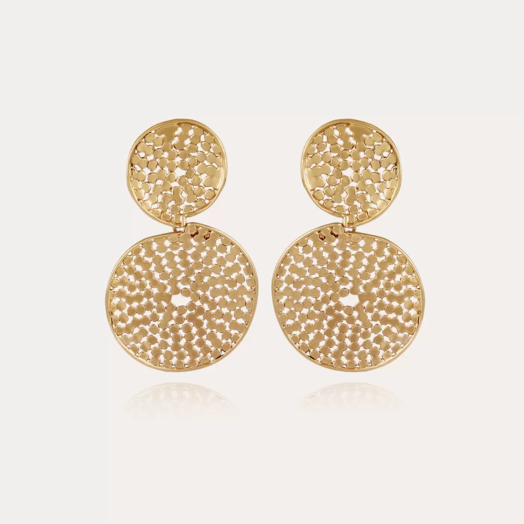 Gas Bijoux Boucles D'Oreilles Onde Lucky Cercle Petit Modele Dorees