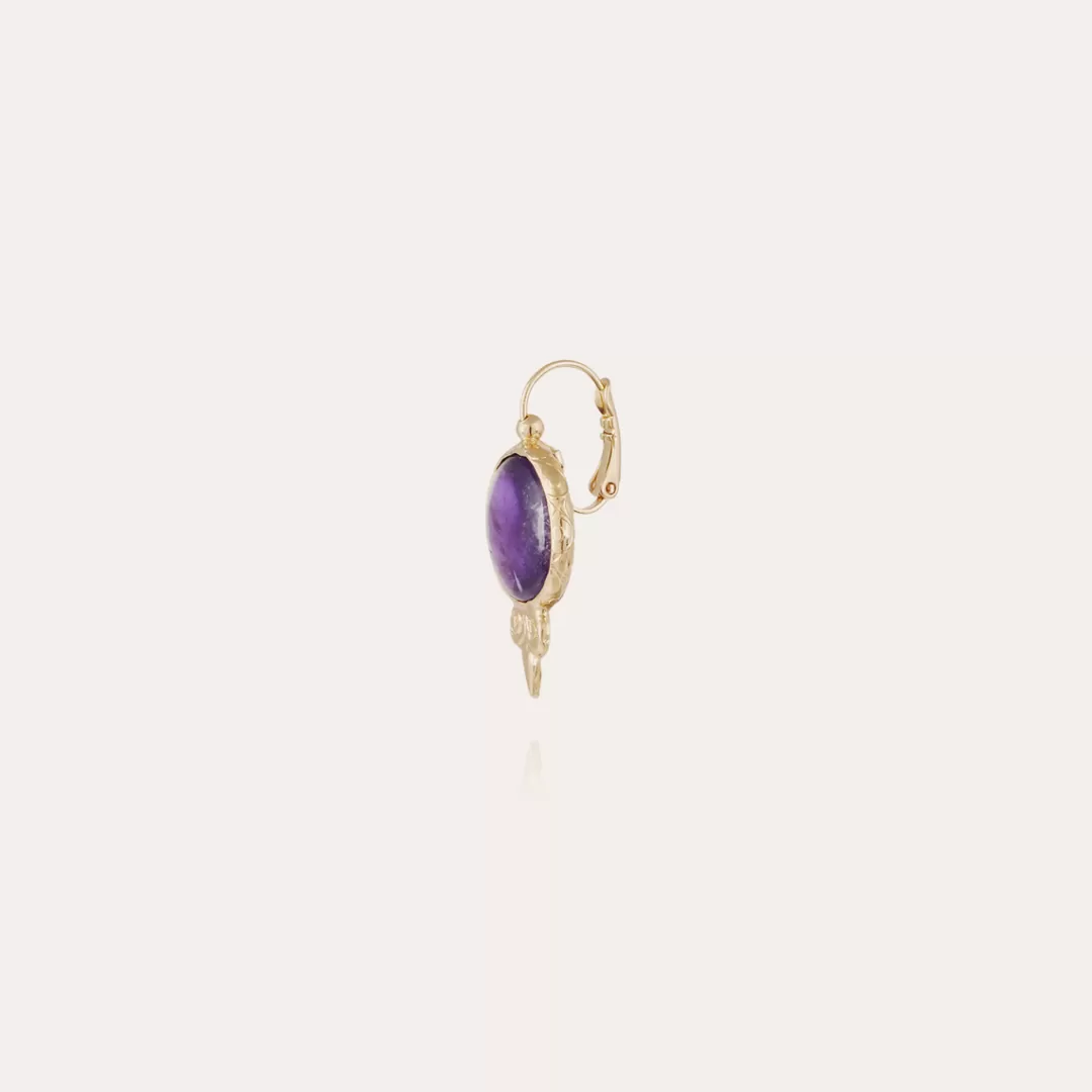 Gas Bijoux Boucles D'Oreilles Serti Dorees-Amethyste