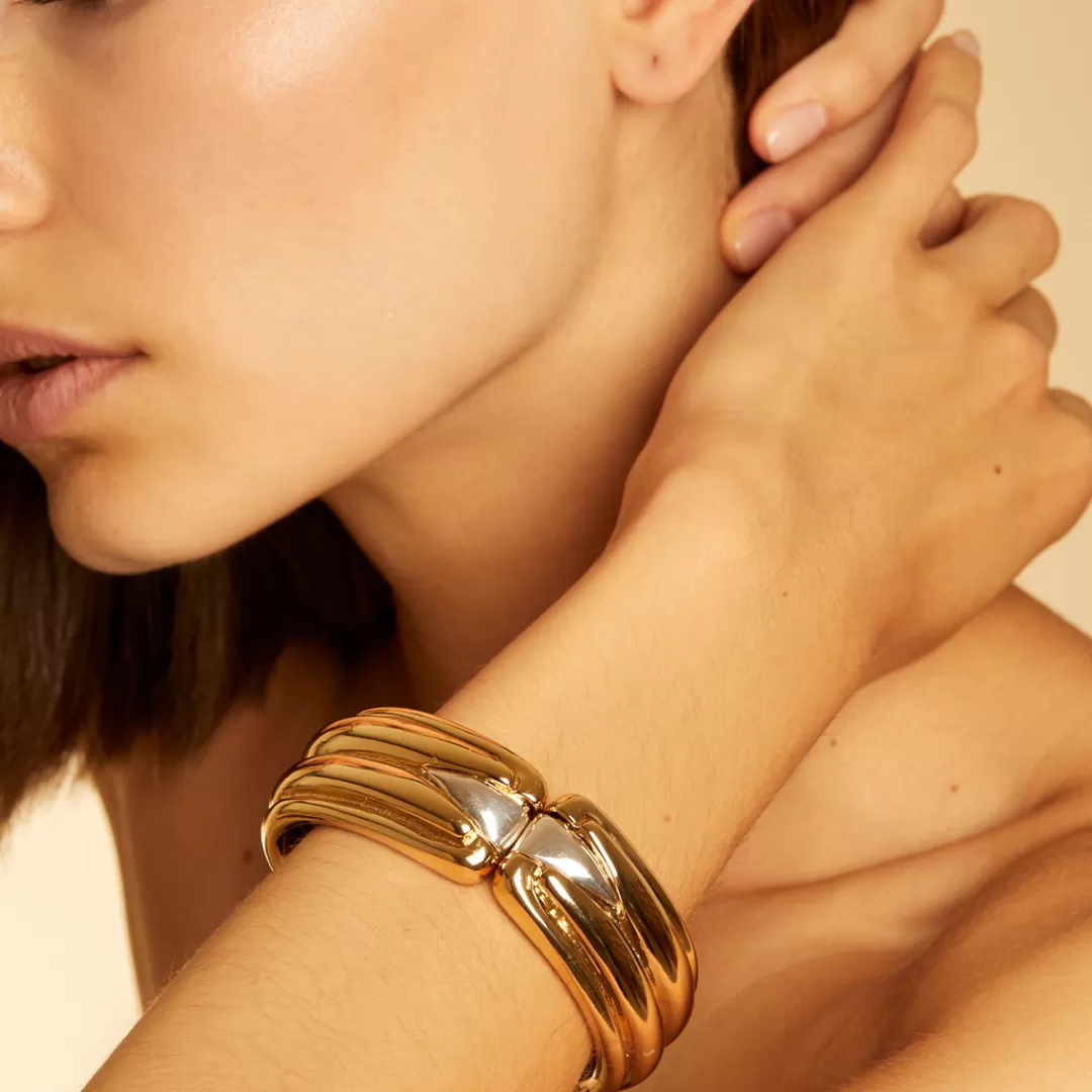 Gas Bijoux Bracelet Ecume Bicolore Dore