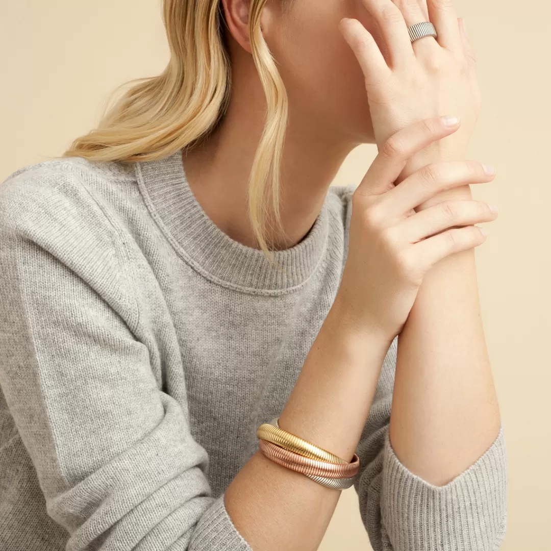 Gas Bijoux Bracelet Infinity Trois Rangs Bicolore