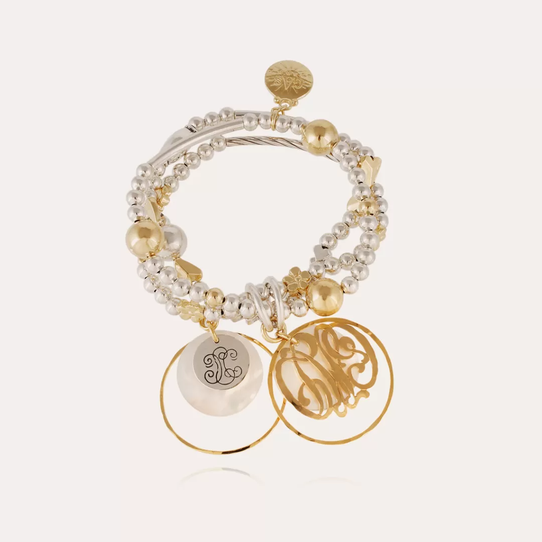 Gas Bijoux Bracelet Merlin Idylle Bicolore-Nacre Blanche