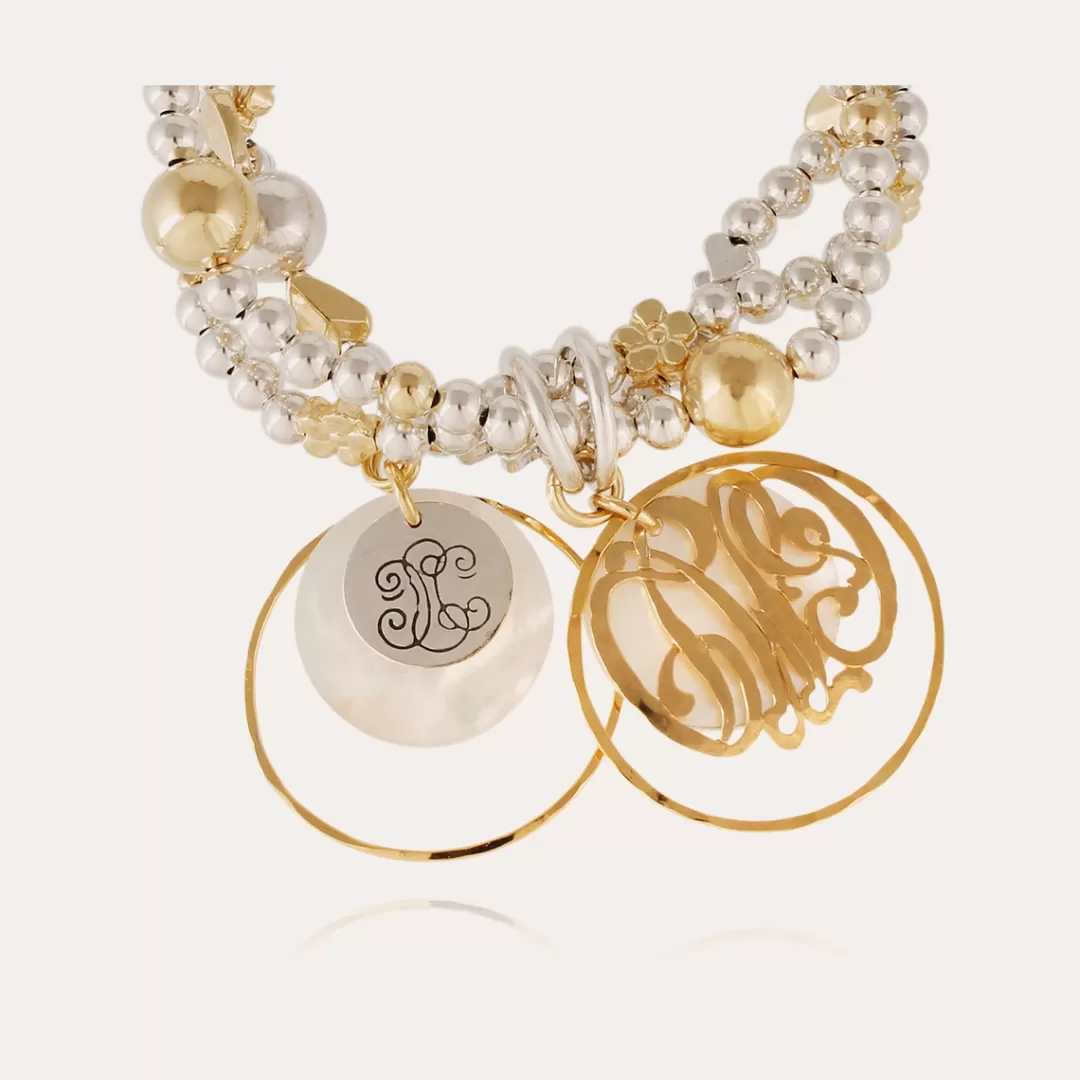 Gas Bijoux Bracelet Merlin Idylle Bicolore-Nacre Blanche